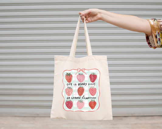 Life Is Berry Sweet Canvas Tote Bag