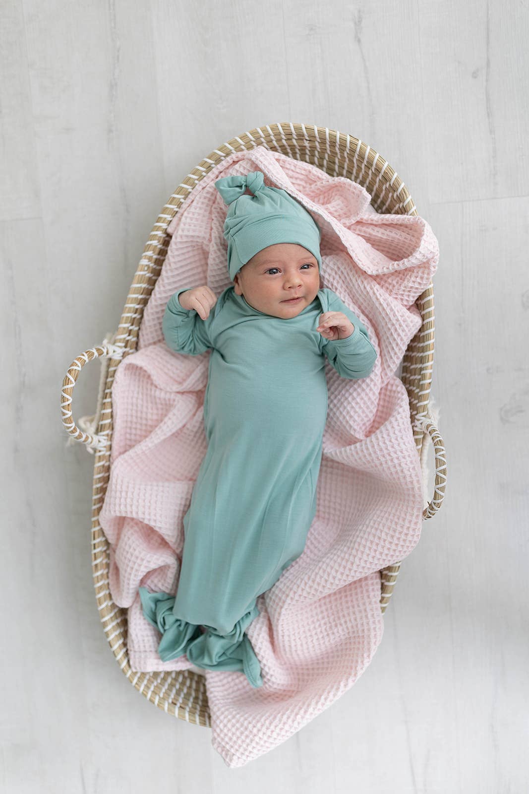 Newborn Gown, Bow, and Hat Set