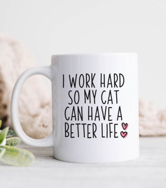Work Hard Dog/Cat Mug