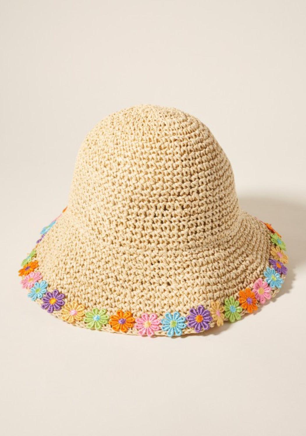 Floral Straw Bucket Hat