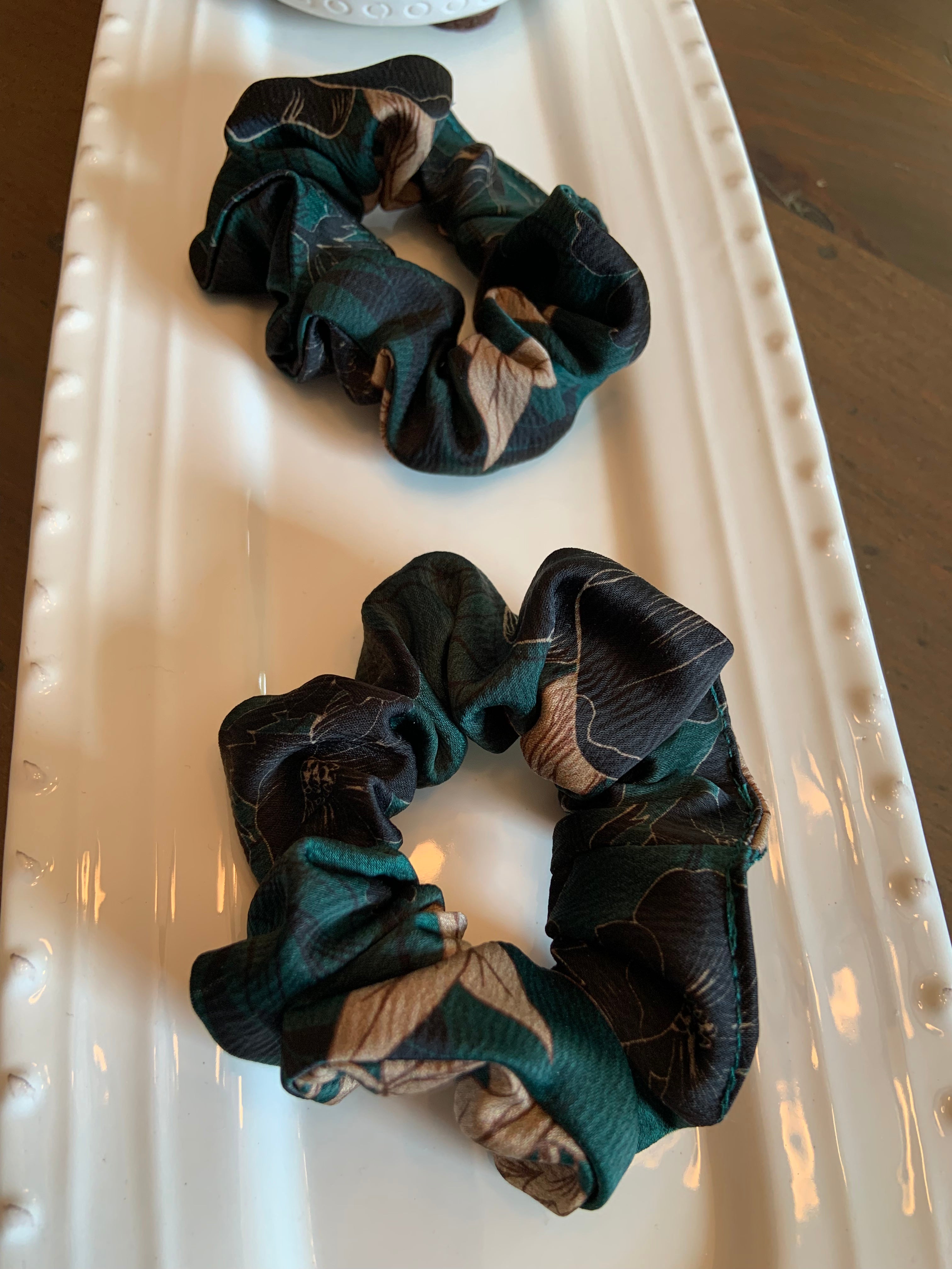 Floral Satin Scrunchie