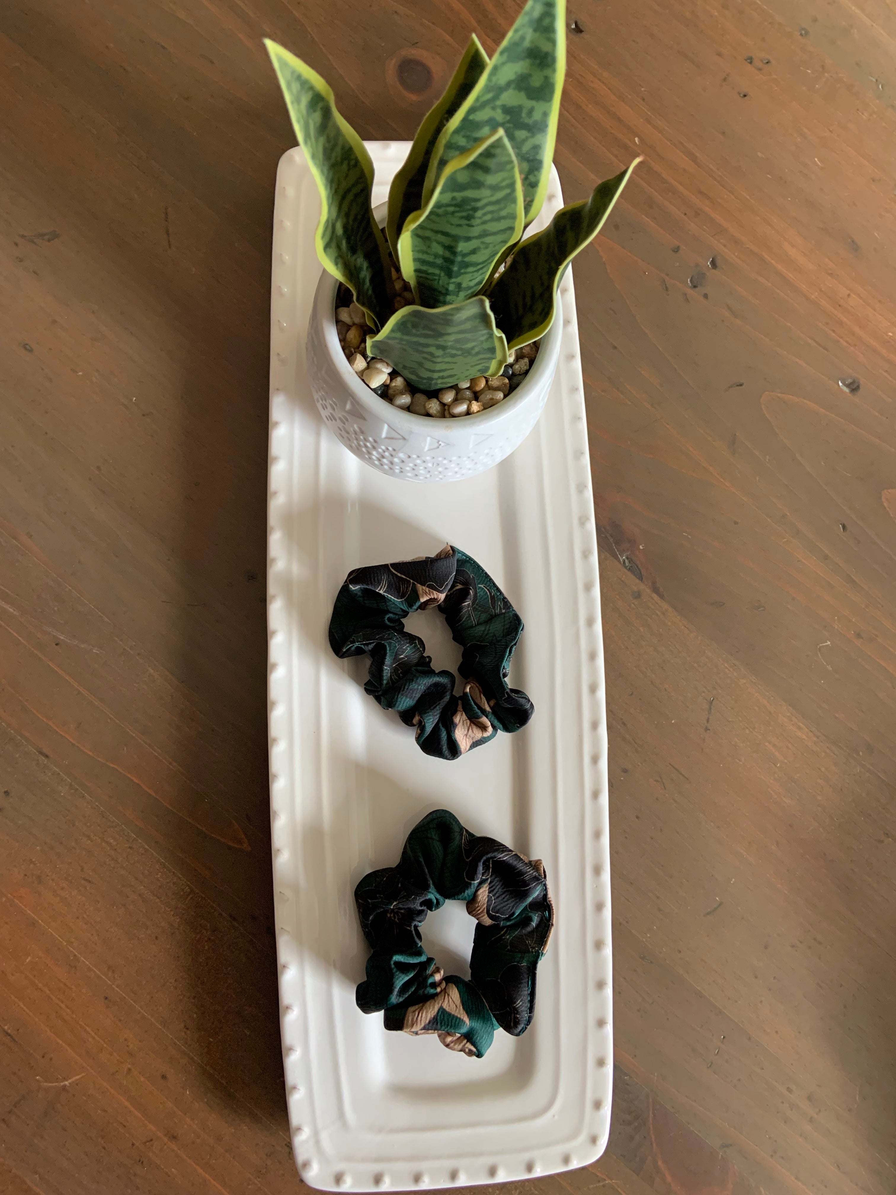 Floral Satin Scrunchie