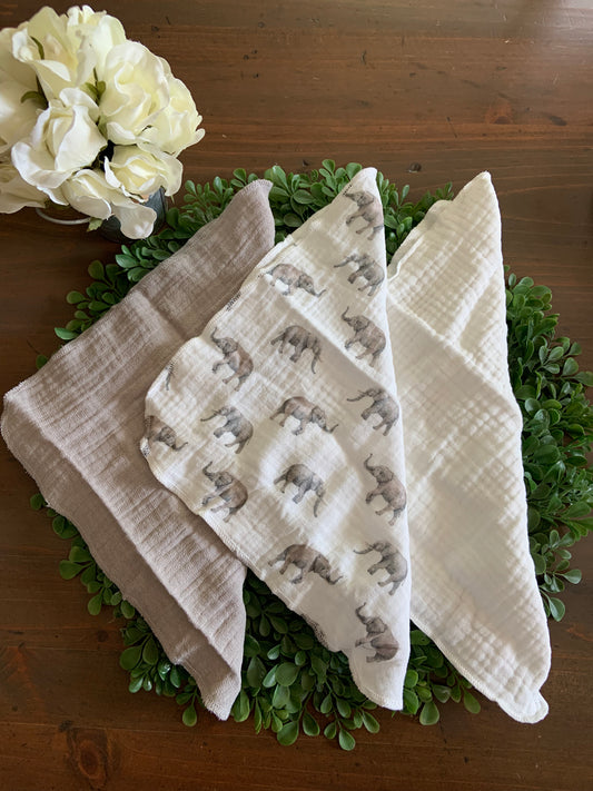 Burp Cloth ~ Elephants