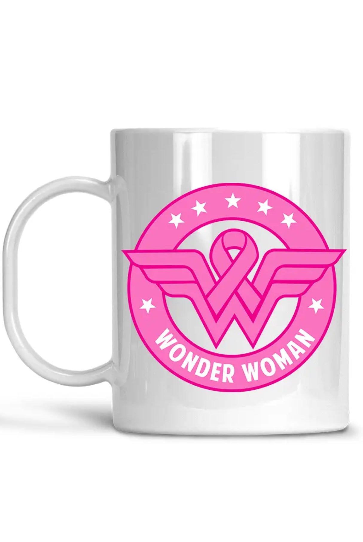 Wonder Woman Mug - Breast Cancer Awareness