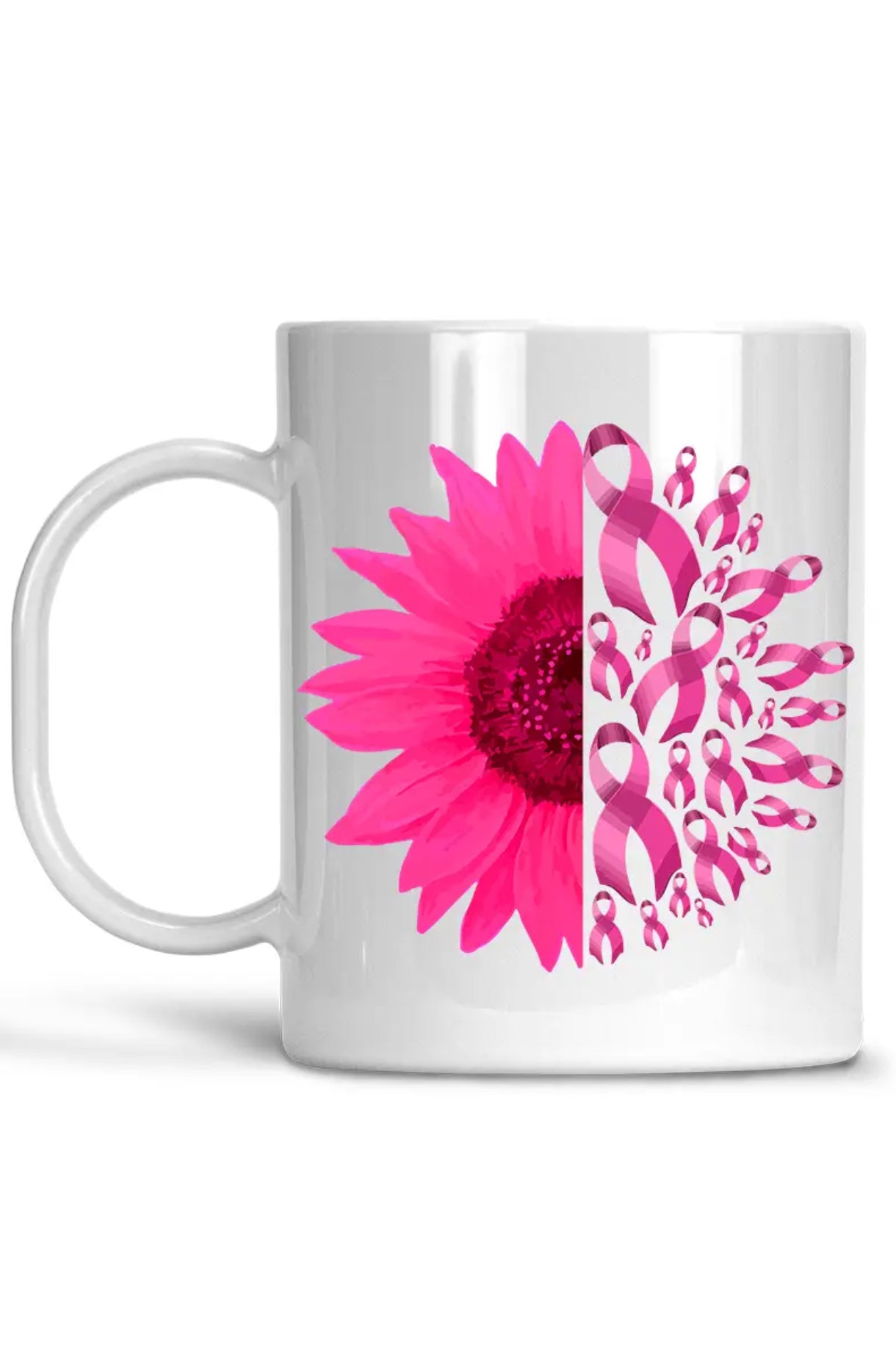 Ribbon Flower Mug - Breast Cancer Awareness