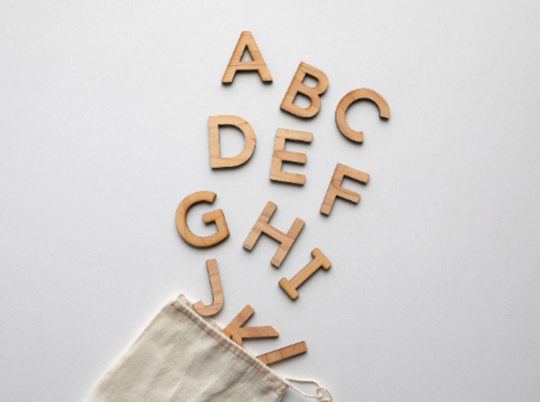 Maple Wooden Uppercase Alphabet Set