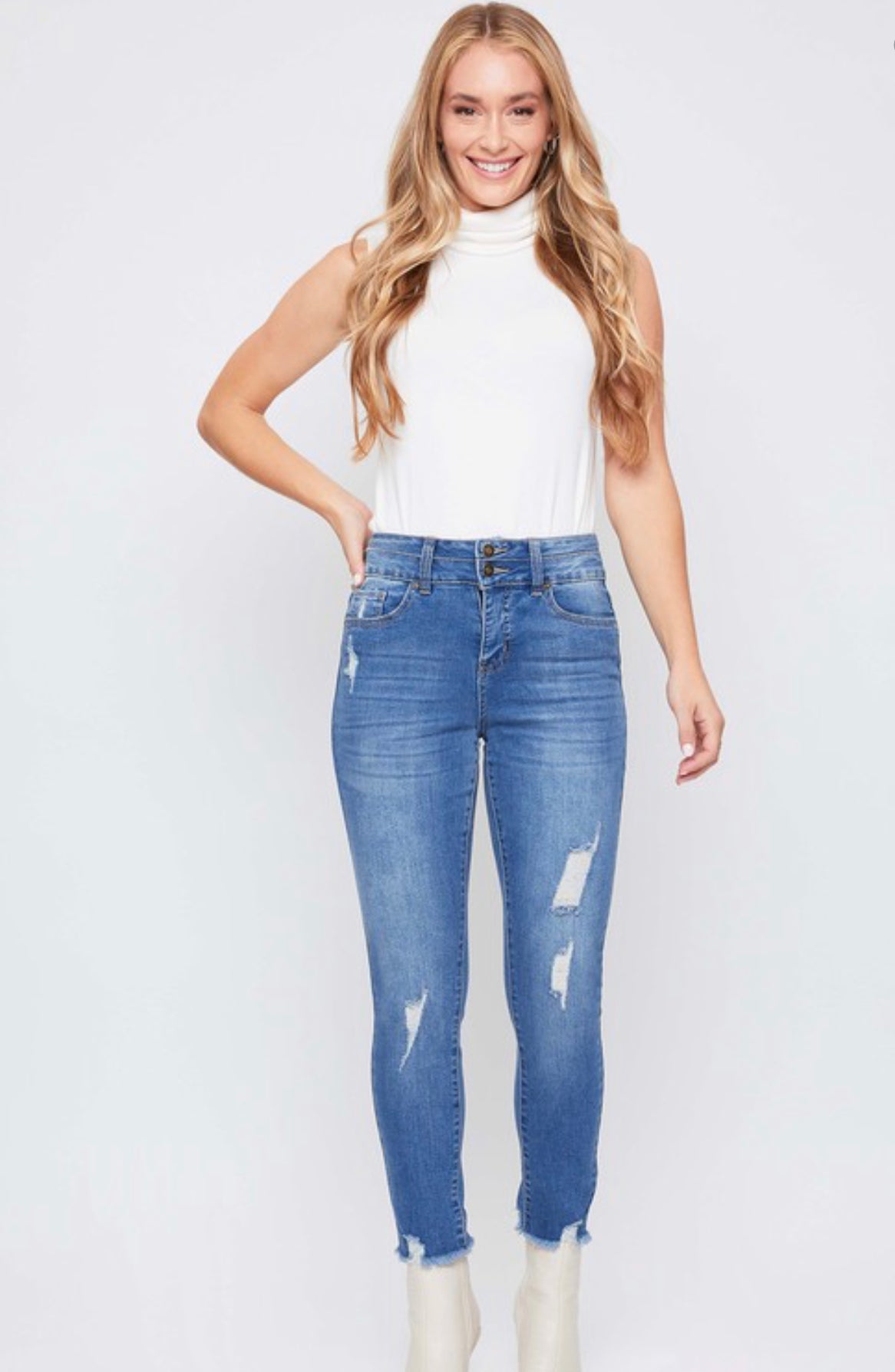 Higgins High-Rise Ankle Jeans