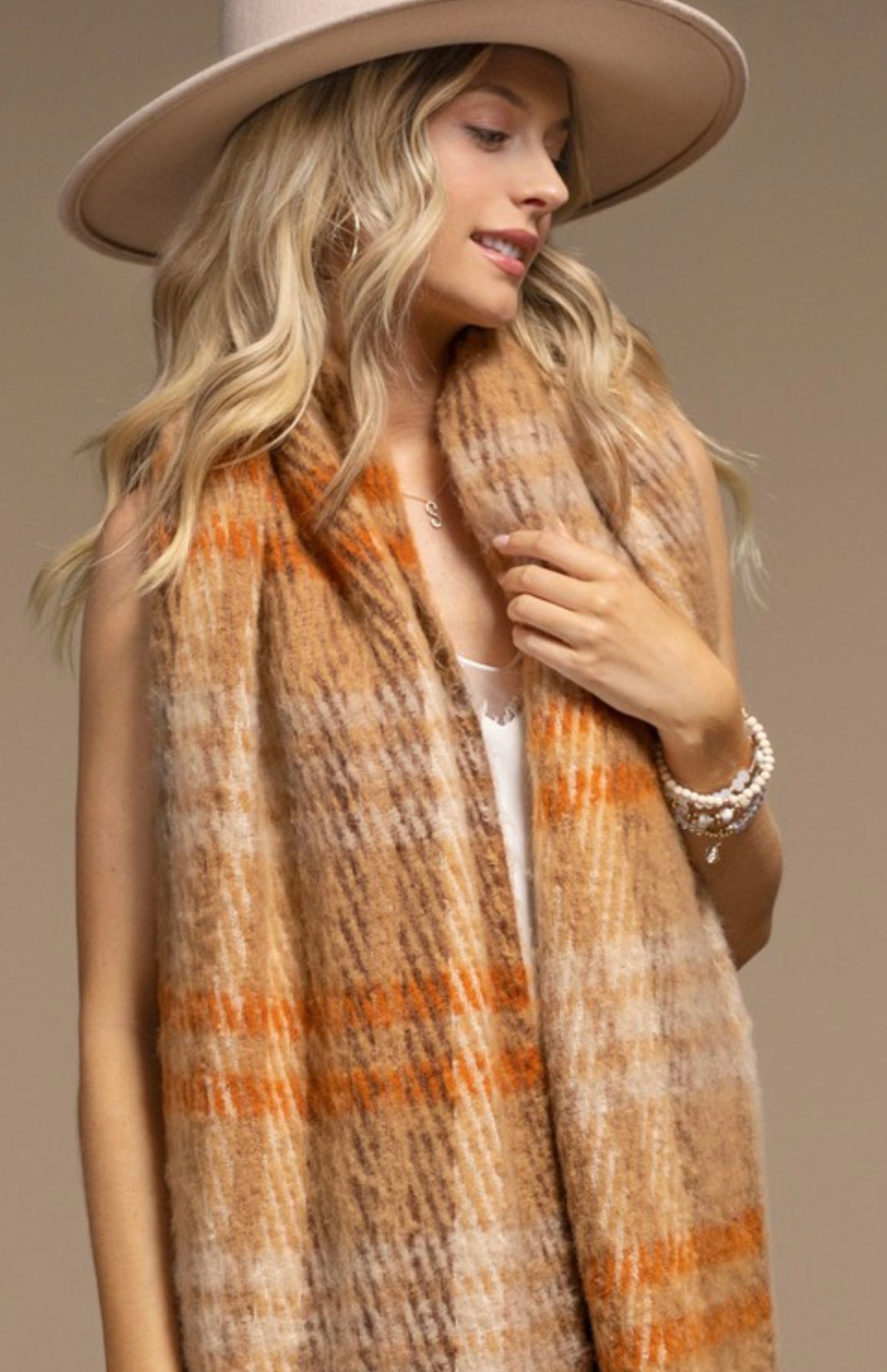 Toffee Plaid Scarf