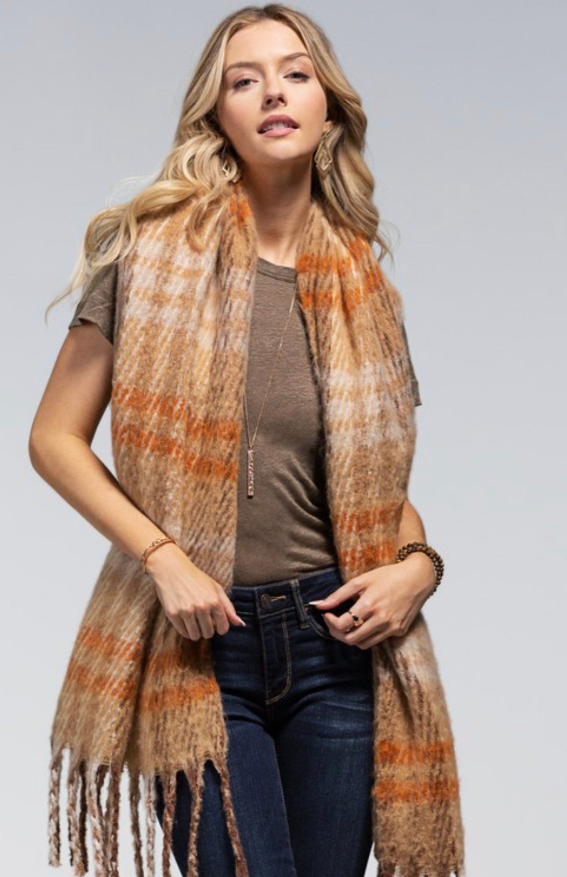 Toffee Plaid Scarf